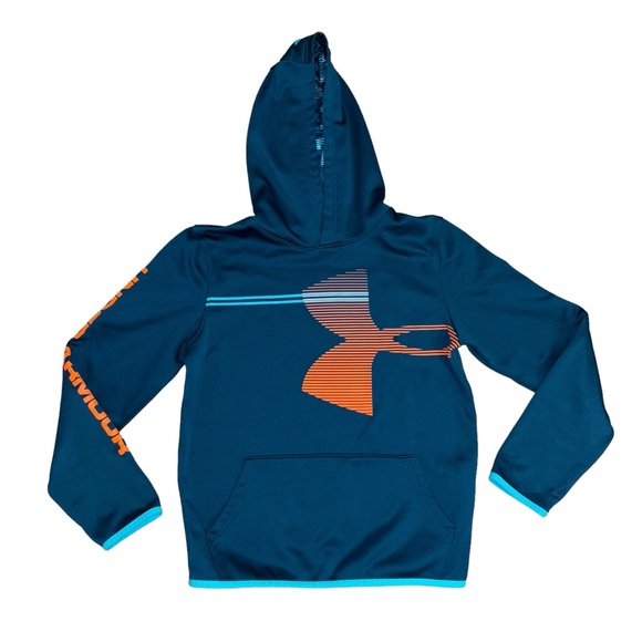 Under Armour ColdGear Fleece Logo Hoodie Gray Boy’s Youth Size YXL - Picture 1 of 5